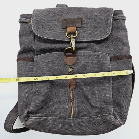 ACACIA | Revolve canvas & leather trim backpack bag - Picture 9 of 9